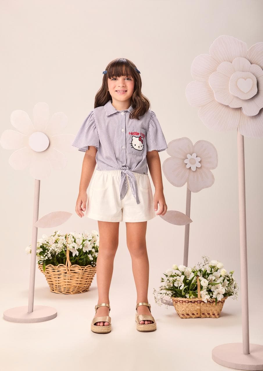 Conjunto Camisa e shorts sarja